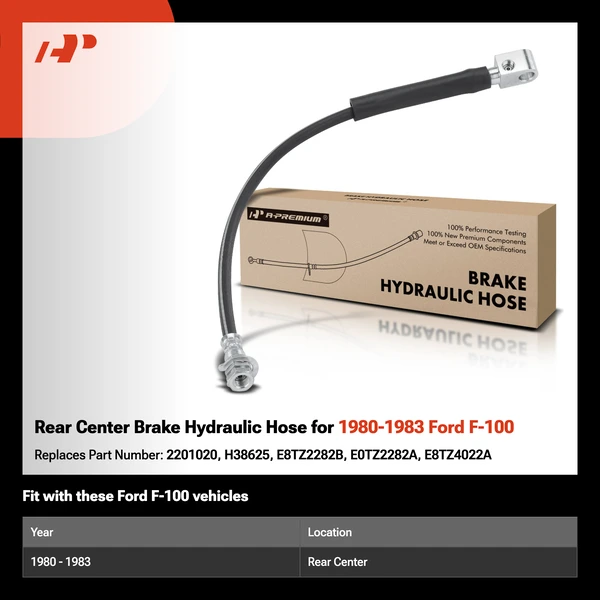Rear Center Brake Hydraulic Hose for 1980-1983 Ford F-100