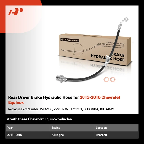 Rear Driver Brake Hydraulic Hose for 2013-2016 Chevrolet Equinox