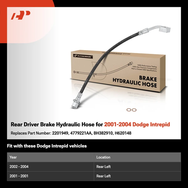 Rear Driver Brake Hydraulic Hose for 2001-2004 Dodge Intrepid
