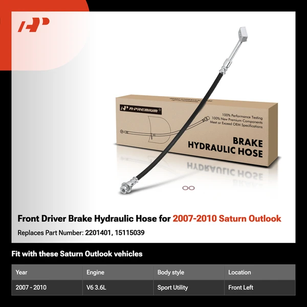 Front Driver Brake Hydraulic Hose for 2007-2010 Saturn Outlook