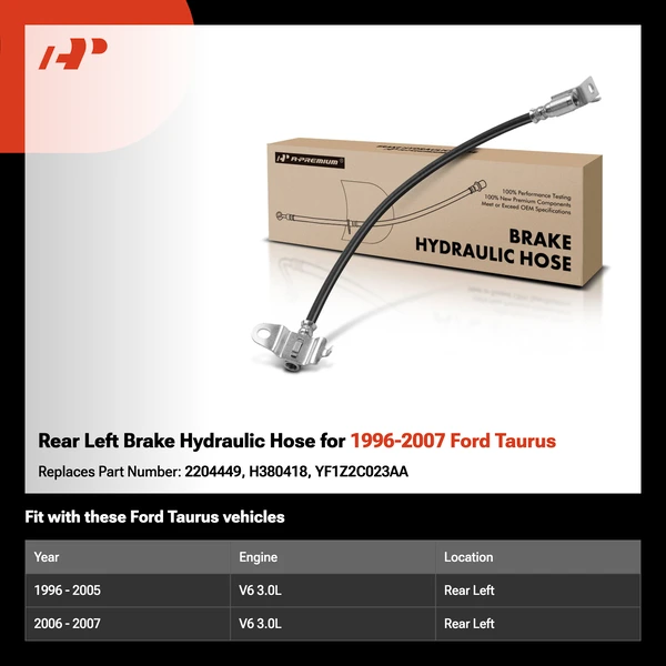 Rear Left Brake Hydraulic Hose for 1996-2007 Ford Taurus