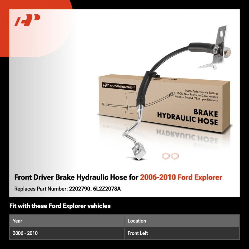 Front Driver Brake Hydraulic Hose for 2006-2010 Ford Explorer