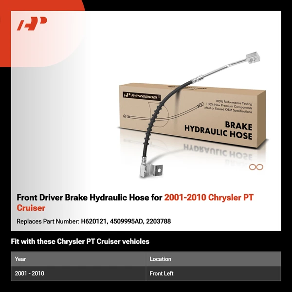 Front Driver Brake Hydraulic Hose for 2001-2010 Chrysler PT Cruiser