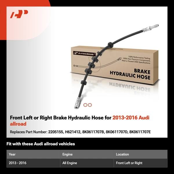 Front Left or Right Brake Hydraulic Hose for 2013-2016 Audi allroad