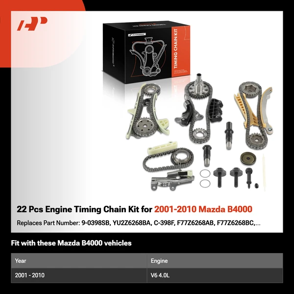 22 Pcs Engine Timing Chain Kit for 2001-2010 Mazda B4000