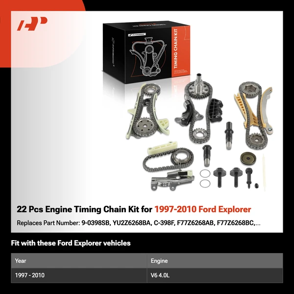 22 Pcs Engine Timing Chain Kit for 1997-2010 Ford Explorer