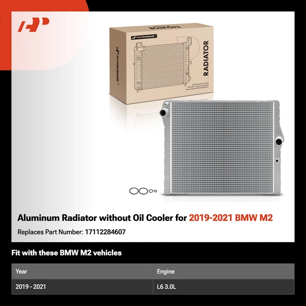 Aluminum Radiator without Oil Cooler for 2019-2021 BMW M2