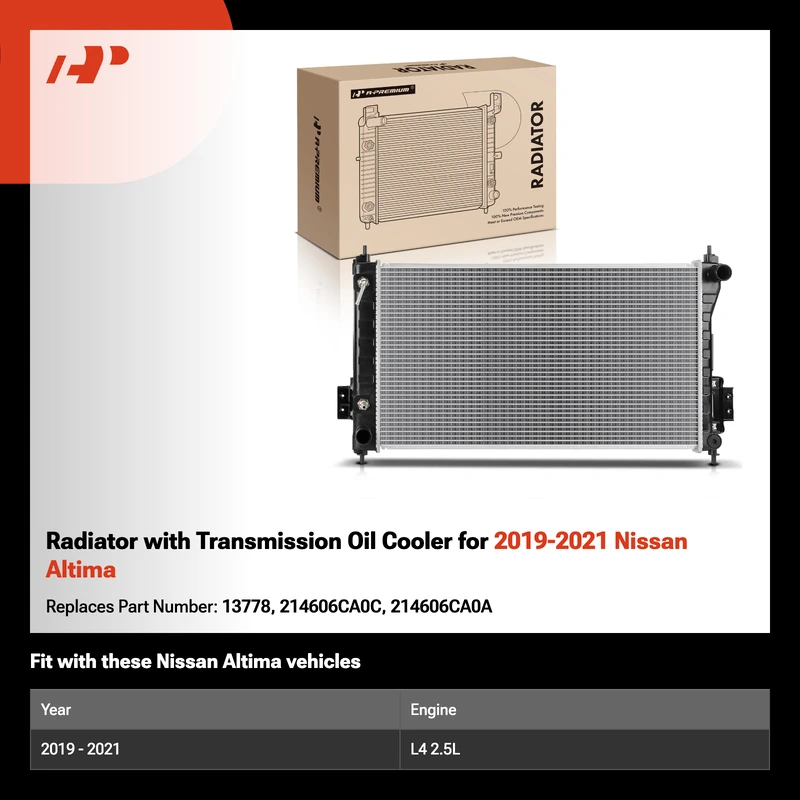 Radiator with Transmission Oil Cooler for 2019-2021 Nissan Altima