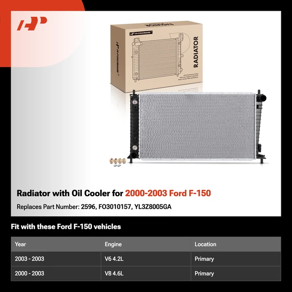Radiator with Oil Cooler for 2000-2003 Ford F-150