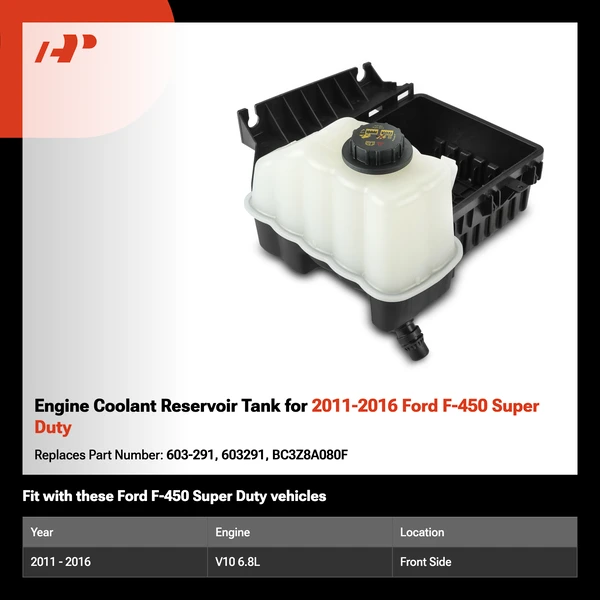 Engine Coolant Reservoir Tank for 2011-2016 Ford F-450 Super Duty