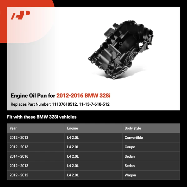 Engine Oil Pan for 2012-2016 BMW 328i