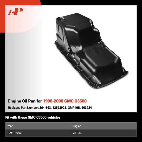 Engine Oil Pan for 1998-2000 GMC C3500