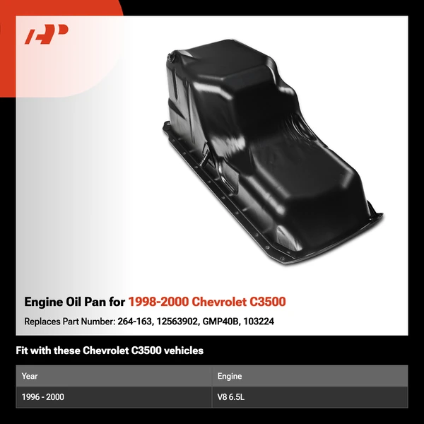 Engine Oil Pan for 1998-2000 Chevrolet C3500