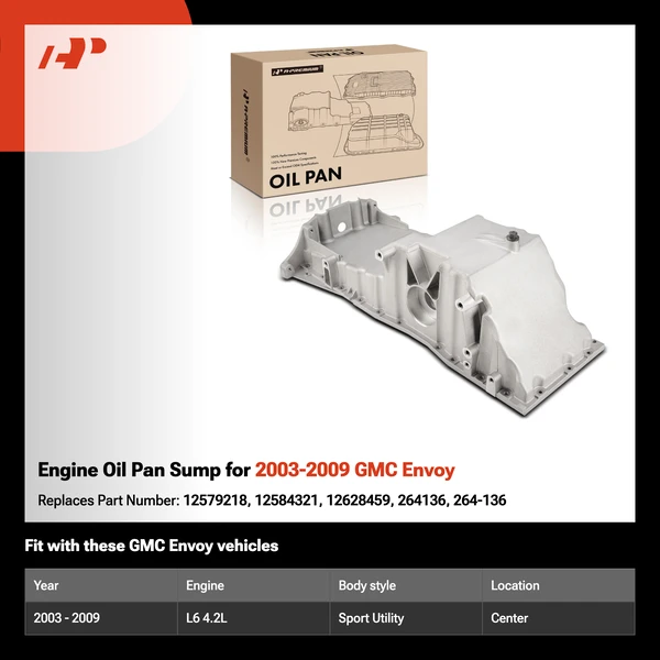 Engine Oil Pan Sump for 2003-2009 GMC Envoy