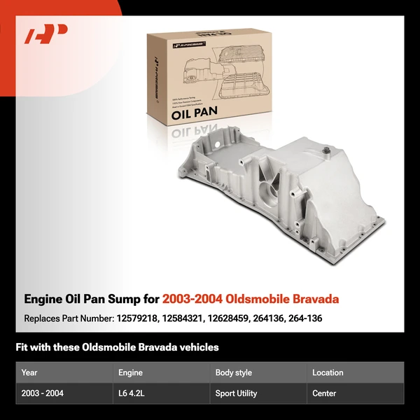 Engine Oil Pan Sump for 2003-2004 Oldsmobile Bravada