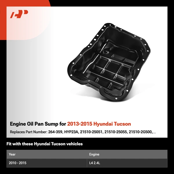 Engine Oil Pan Sump for 2013-2015 Hyundai Tucson