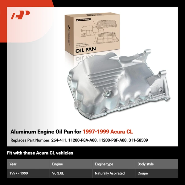 Aluminum Engine Oil Pan for 1997-1999 Acura CL