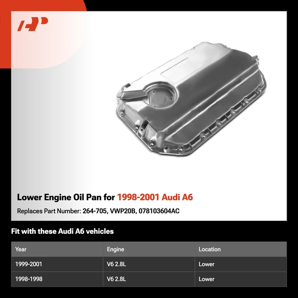 Lower Engine Oil Pan for 1998-2001 Audi A6