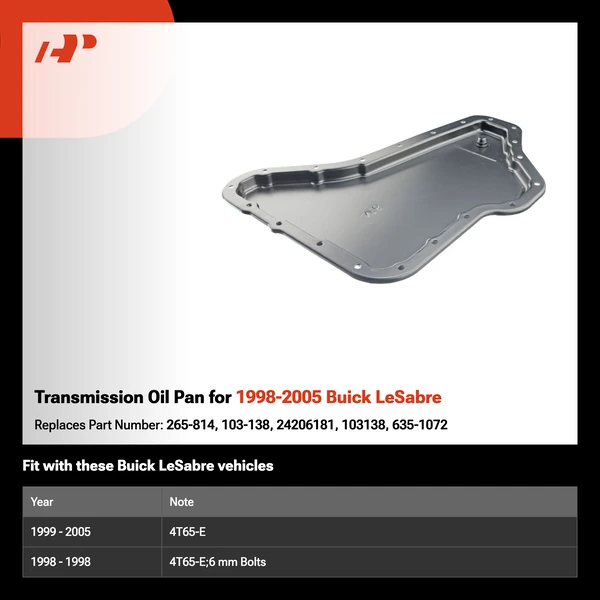 Transmission Oil Pan for 1998-2005 Buick LeSabre