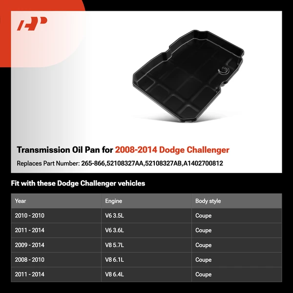Transmission Oil Pan for 2008-2014 Dodge Challenger