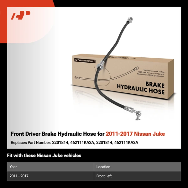 Front Driver Brake Hydraulic Hose for 2011-2017 Nissan Juke