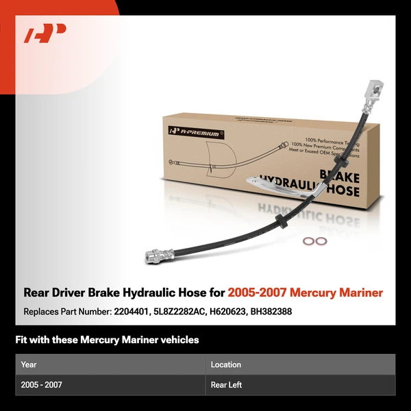 Rear Driver Brake Hydraulic Hose for 2005-2007 Mercury Mariner