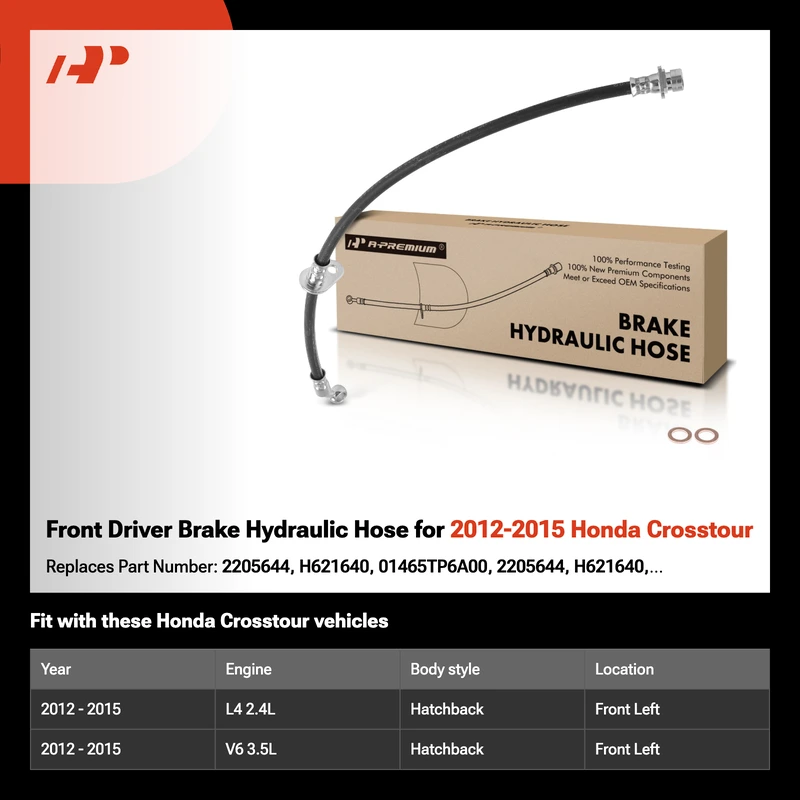Front Driver Brake Hydraulic Hose for 2012-2015 Honda Crosstour