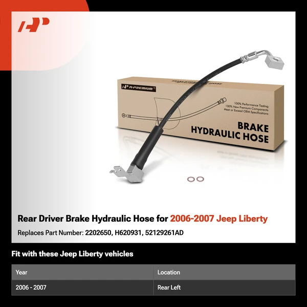 Rear Driver Brake Hydraulic Hose for 2006-2007 Jeep Liberty
