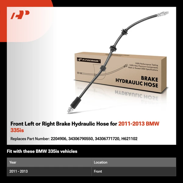 Front Left or Right Brake Hydraulic Hose for 2011-2013 BMW 335is