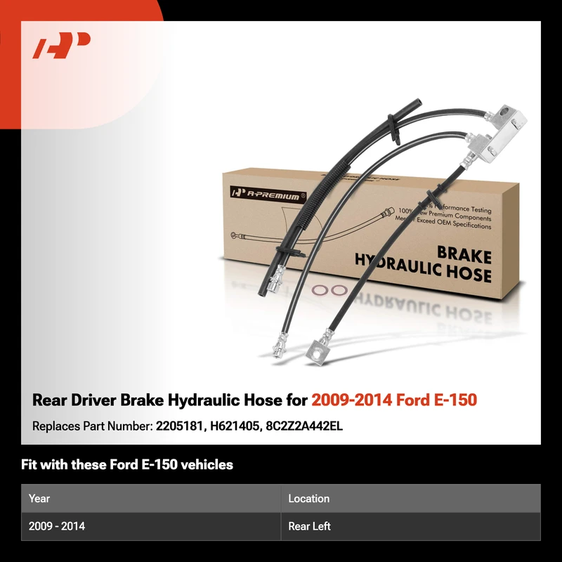 Rear Driver Brake Hydraulic Hose for 2009-2014 Ford E-150