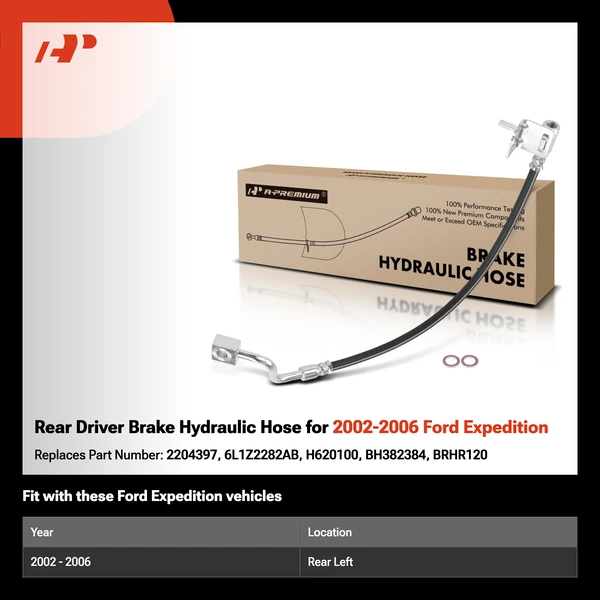 Rear Driver Brake Hydraulic Hose for 2002-2006 Ford Expedition