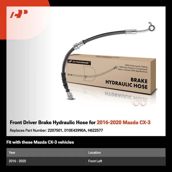 Front Driver Brake Hydraulic Hose for 2016-2020 Mazda CX-3