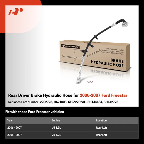 Rear Driver Brake Hydraulic Hose for 2006-2007 Ford Freestar