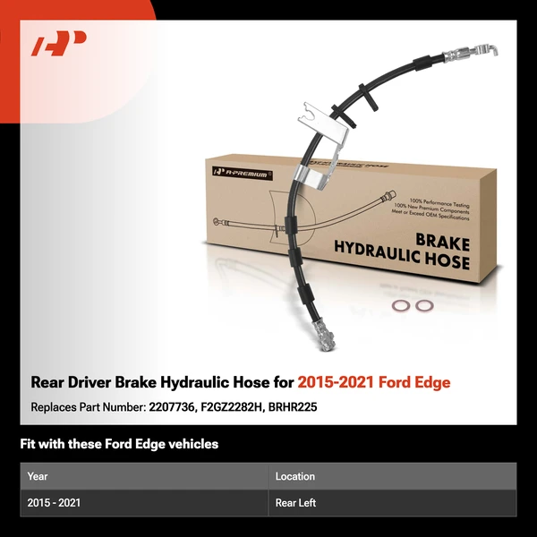 Rear Driver Brake Hydraulic Hose for 2015-2021 Ford Edge
