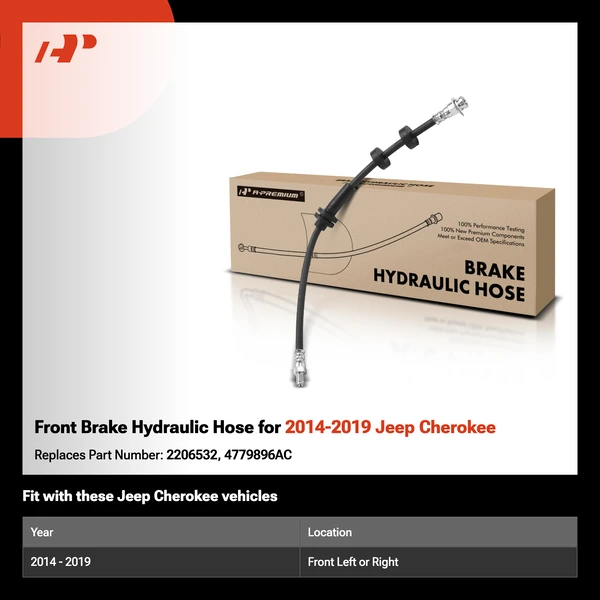 Front Brake Hydraulic Hose for 2014-2019 Jeep Cherokee