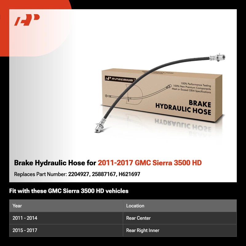 Brake Hydraulic Hose for 2011-2017 GMC Sierra 3500 HD