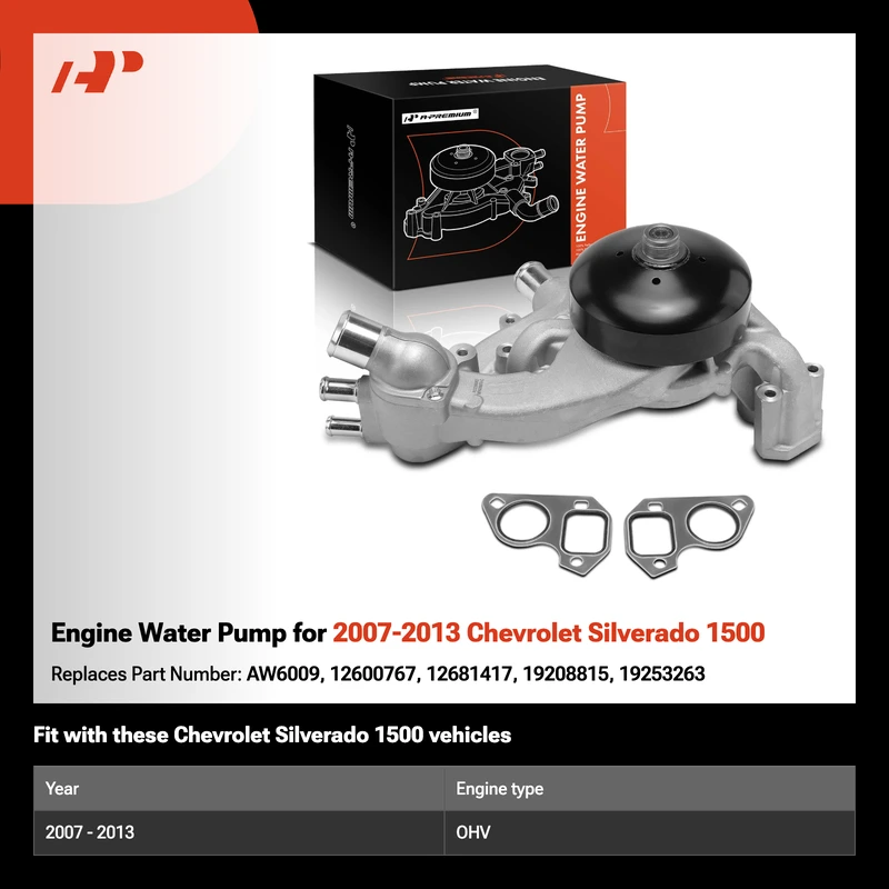 Engine Water Pump for 2007-2013 Chevrolet Silverado 1500