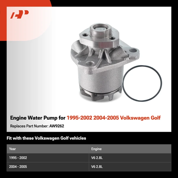 Engine Water Pump for 1995-2002 2004-2005 Volkswagen Golf