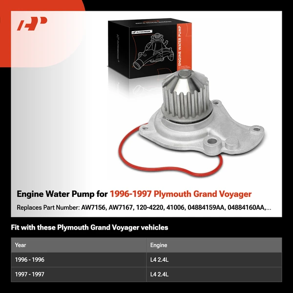 Engine Water Pump for 1996-1997 Plymouth Grand Voyager