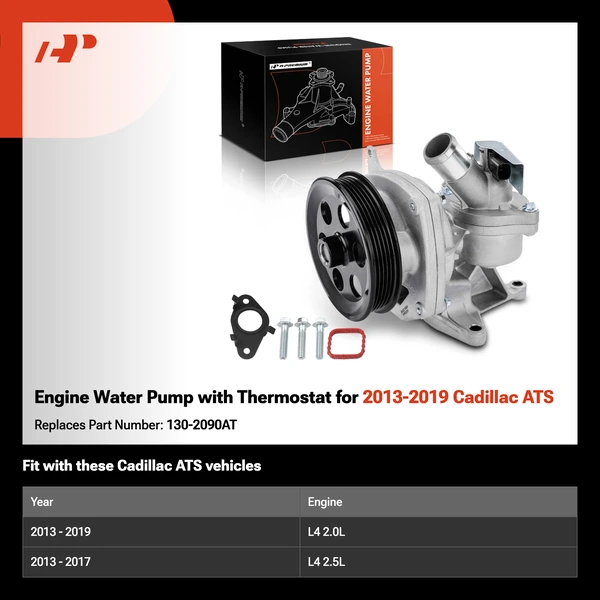 Engine Water Pump with Thermostat for 2013-2019 Cadillac ATS