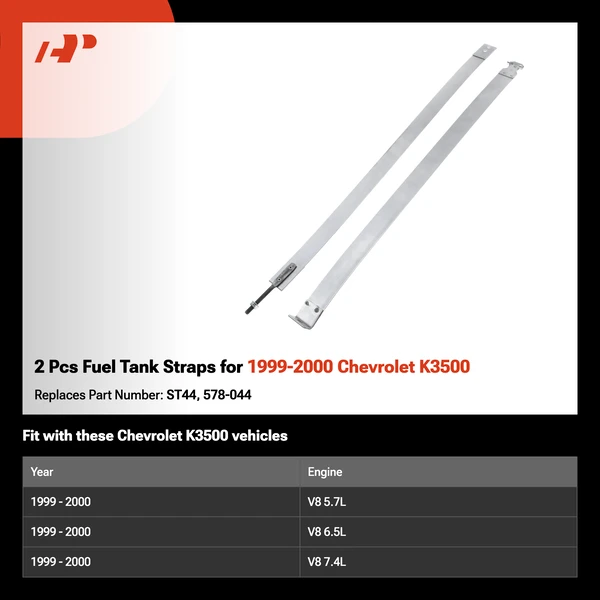 2 Pcs Fuel Tank Straps for 1999-2000 Chevrolet K3500