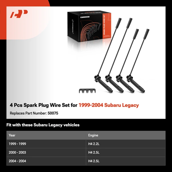 4 Pcs Spark Plug Wire Set for 1999-2004 Subaru Legacy