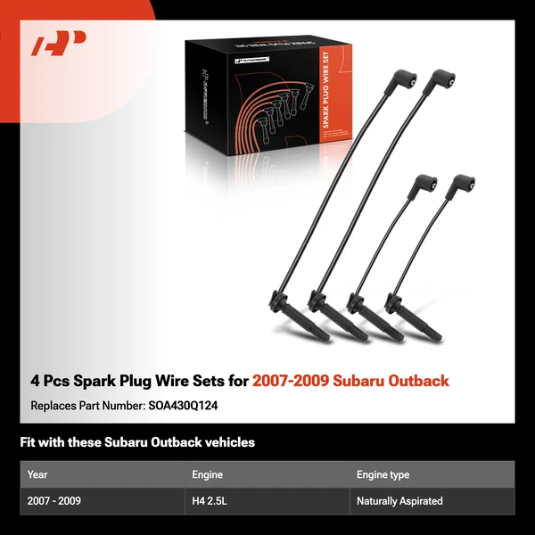 4 Pcs Spark Plug Wire Sets for 2007-2009 Subaru Outback