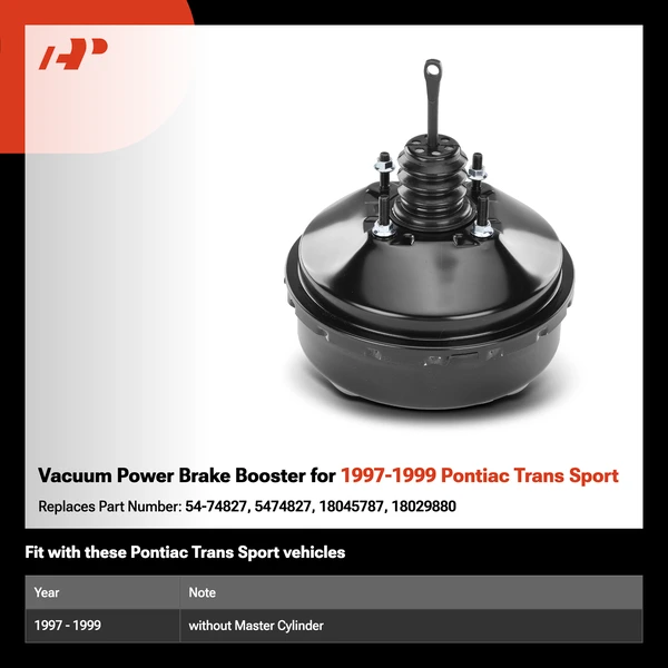 Vacuum Power Brake Booster for 1997-1999 Pontiac Trans Sport