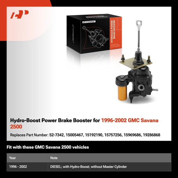 Hydro-Boost Power Brake Booster for 1996-2002 GMC Savana 2500