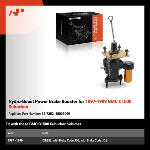 Hydro-Boost Power Brake Booster for 1997-1999 GMC C1500 Suburban