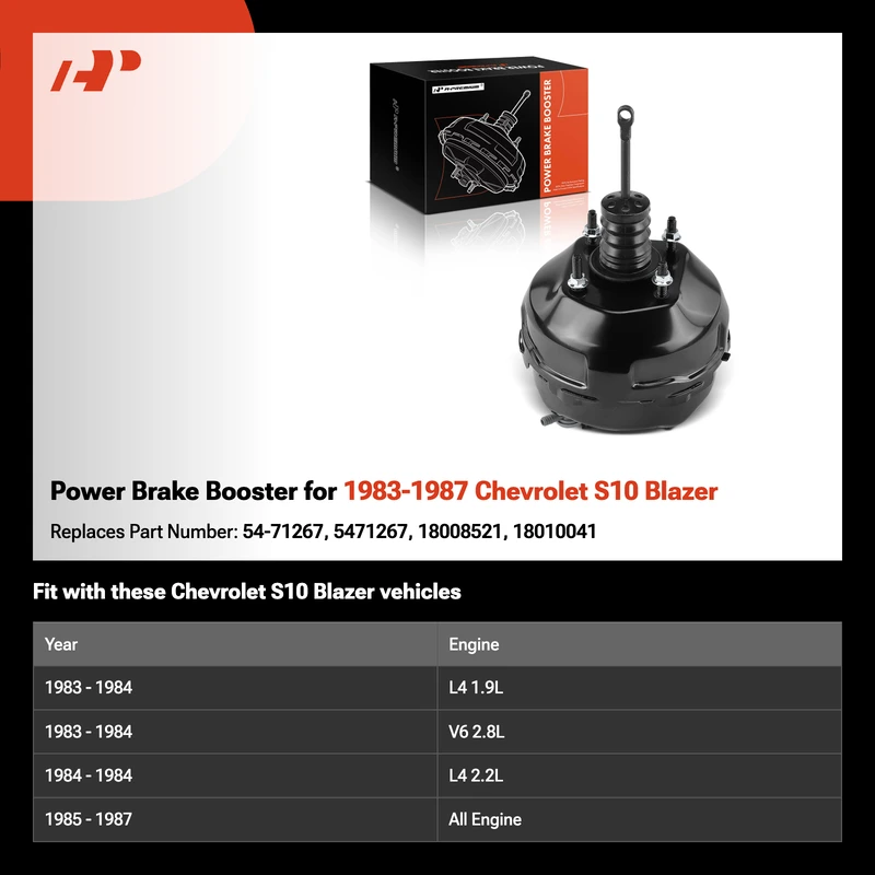 Power Brake Booster for 1983-1987 Chevrolet S10 Blazer
