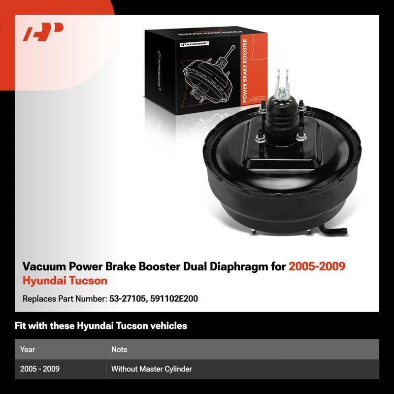Vacuum Power Brake Booster Dual Diaphragm for 2005-2009 Hyundai Tucson