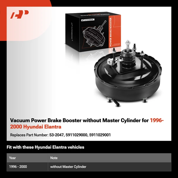 Vacuum Power Brake Booster without Master Cylinder for 1996-2000 Hyundai Elantra