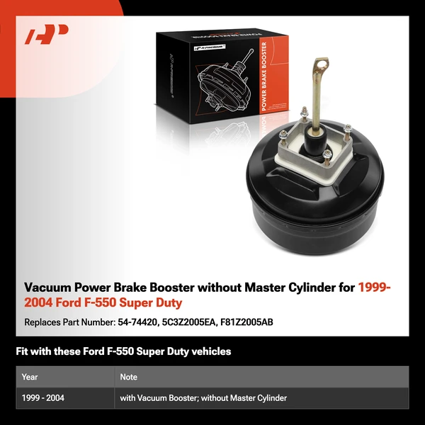 Vacuum Power Brake Booster without Master Cylinder for 1999-2004 Ford F-550 Super Duty